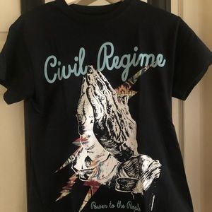 Pacsun small black civil regime graphic t shirt